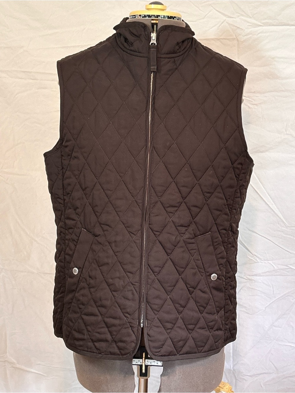 Lands End Quilted Sleeveless Vest - Black